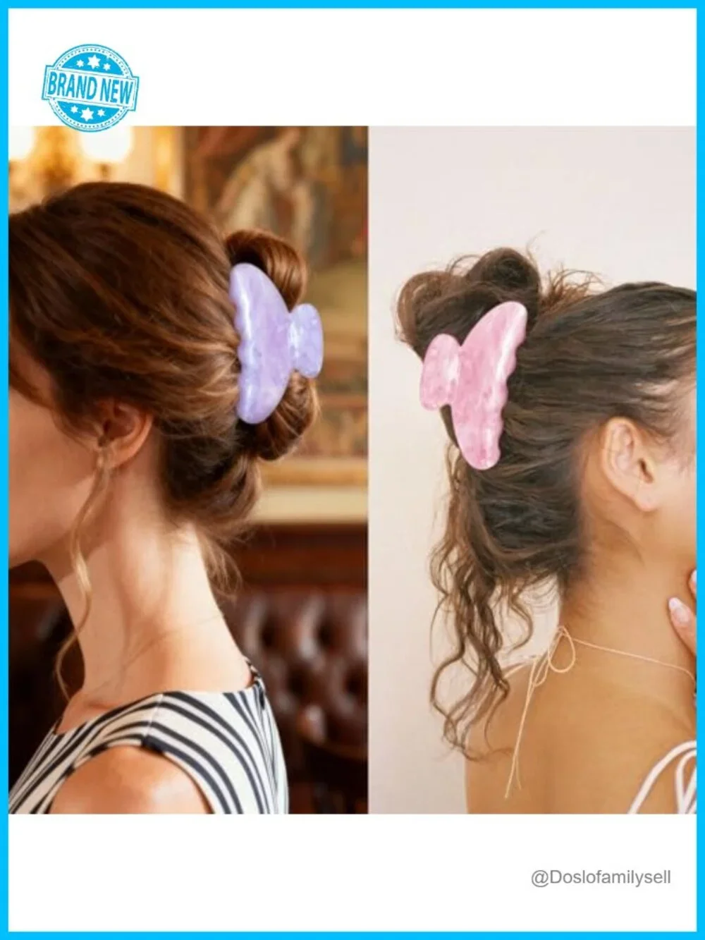 Set of 3 Acrylic Claw Clips for Hair with Strong Hold